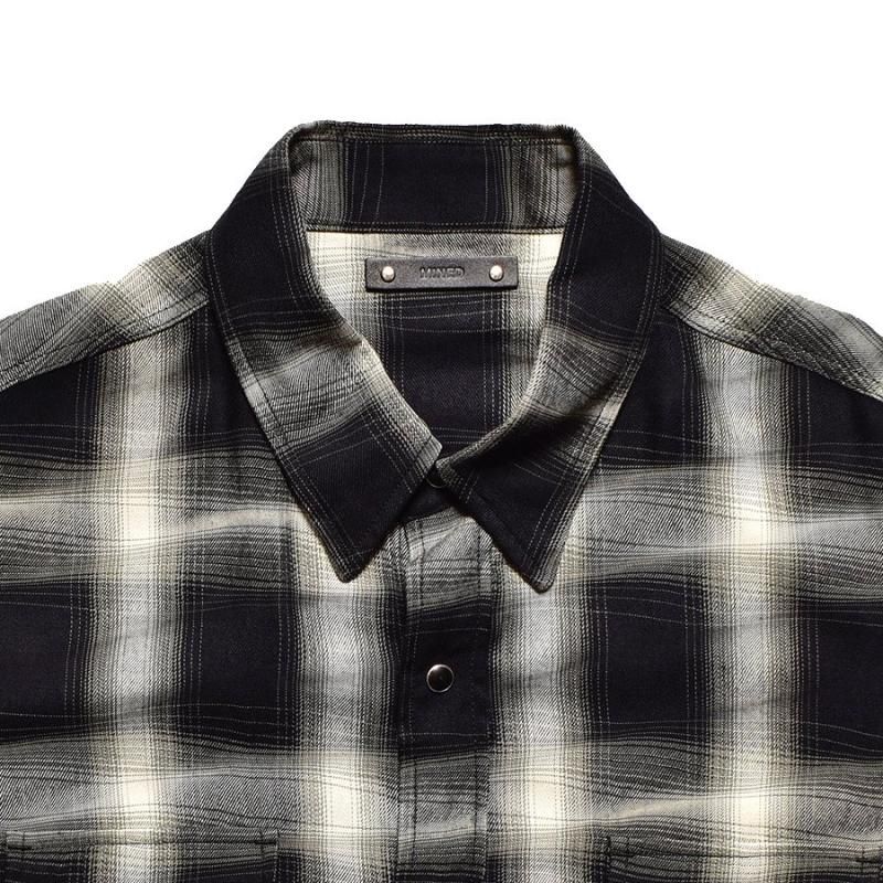 MINEDENIM（マインデニム）Distortion Ombre Check L.Western SH