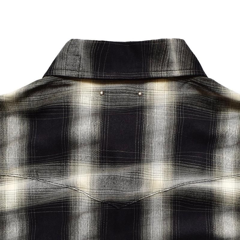 MINEDENIM（マインデニム）Distortion Ombre Check L.Western SH