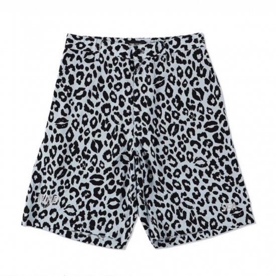 <img class='new_mark_img1' src='https://img.shop-pro.jp/img/new/icons7.gif' style='border:none;display:inline;margin:0px;padding:0px;width:auto;' />WIND AND SEA  MINEDENIM Lips Leopard Print Easy ShortsL.GREEN