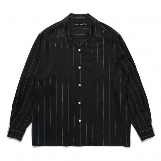 WACKO MARIA(ワコマリア) / STRIPED OPEN COLLAR SHIRT BLACK