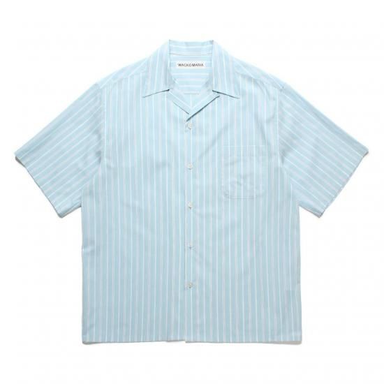 WACKO MARIA(ワコマリア) / STRIPED OPEN COLLAR SHIRT S/S BLUE