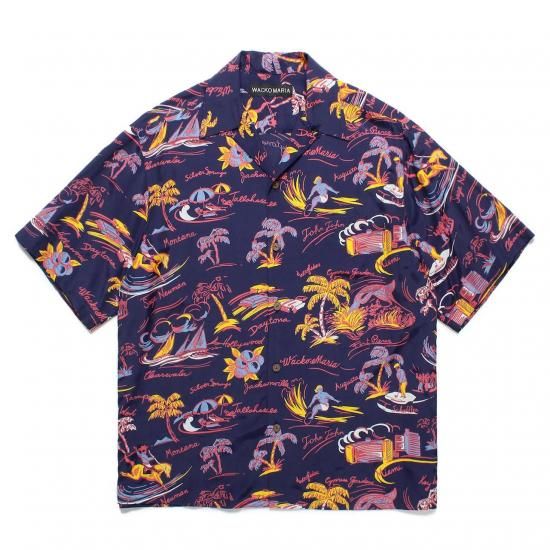<img class='new_mark_img1' src='https://img.shop-pro.jp/img/new/icons7.gif' style='border:none;display:inline;margin:0px;padding:0px;width:auto;' />WACKO MARIA(拾ޥꥢ) / HAWAIIAN SHIRTNAVY
