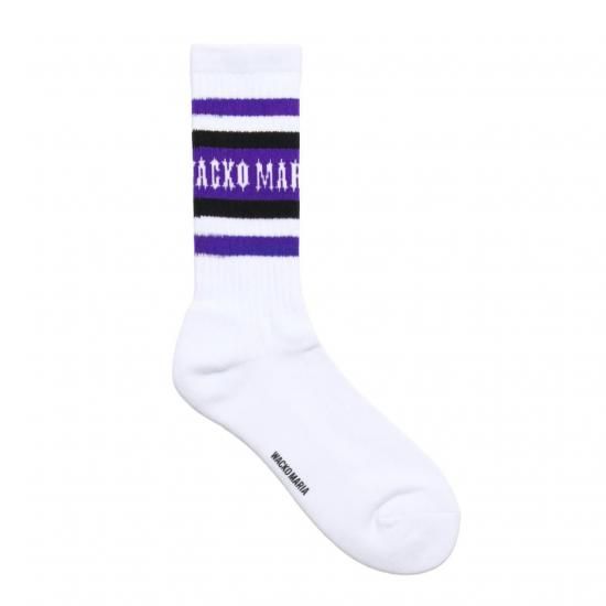 <img class='new_mark_img1' src='https://img.shop-pro.jp/img/new/icons50.gif' style='border:none;display:inline;margin:0px;padding:0px;width:auto;' />WACKO MARIA(拾ޥꥢ) / SKATER SOCKSWHITE-PURPLE