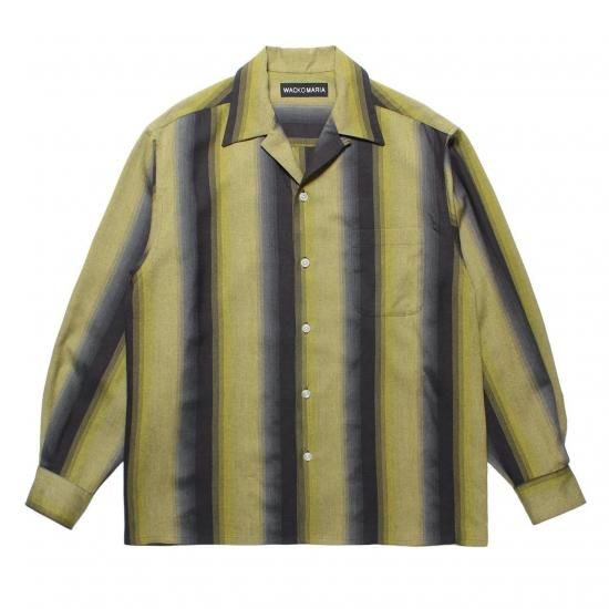 <img class='new_mark_img1' src='https://img.shop-pro.jp/img/new/icons50.gif' style='border:none;display:inline;margin:0px;padding:0px;width:auto;' />WACKO MARIA(拾ޥꥢ) / STRIPED OPEN COLLAR SHIRTYELLOW