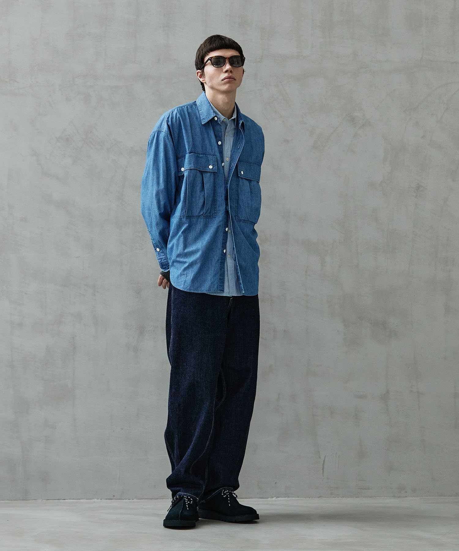 KATHARINE HAMNETT】ORGANIC DENIM WORKERS SHIRT - REBIRTH PROJECT