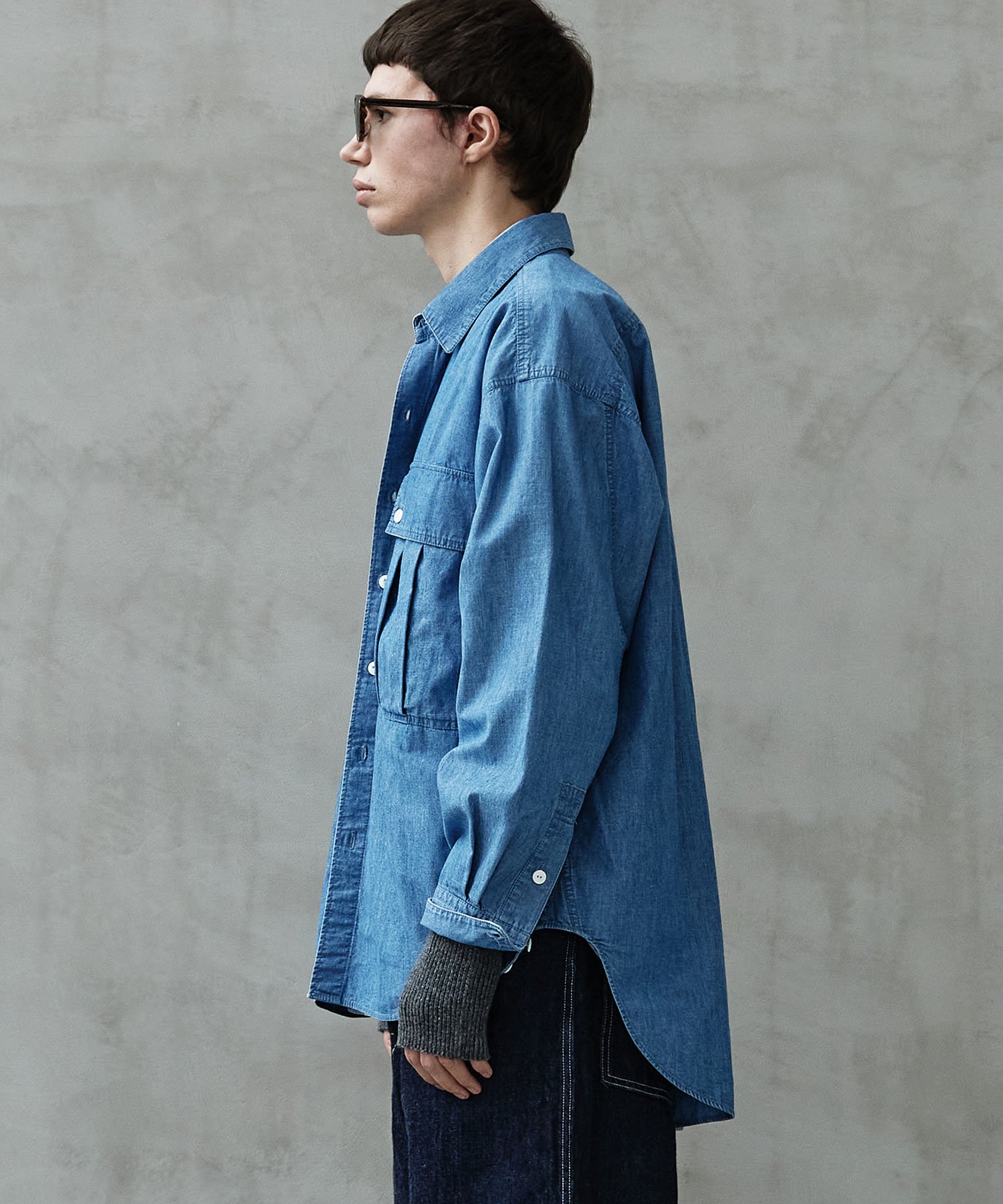 KATHARINE HAMNETT】ORGANIC DENIM WORKERS SHIRT - REBIRTH PROJECT