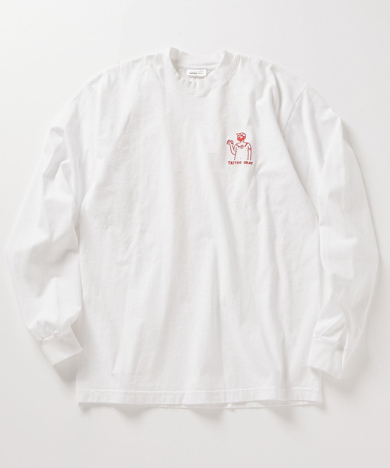 tシャツ 「TATOO OKAY」ロングスリーブ 刺繍Tシャツ レディース メンズ TATTOO OKAY】ロングスリーブ 刺繍Tシャツ - REBIRTH PROJECT