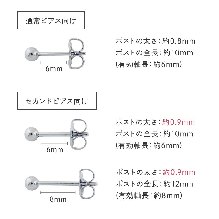 チタンピアス 9色から選べる2mmキュービックジルコニア 選べる0.8～0.9