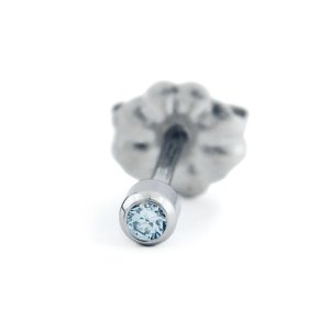 チタンピアス　アイスブルーダイヤモンド　約0.03ct　選べる0.8〜0.9mm径ポスト　セカンドピアス (片耳用)