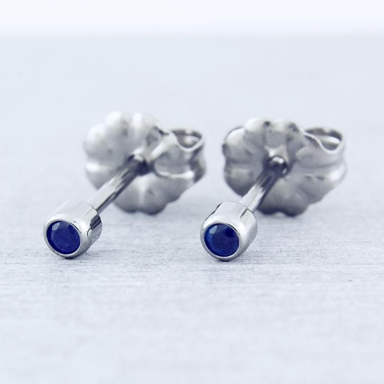 チタンピアス 天然石ブルーサファイア - チタンアクセサリー専門 チタンピアス 天然石ブルーサファイア - チタンアクセサリー専門
