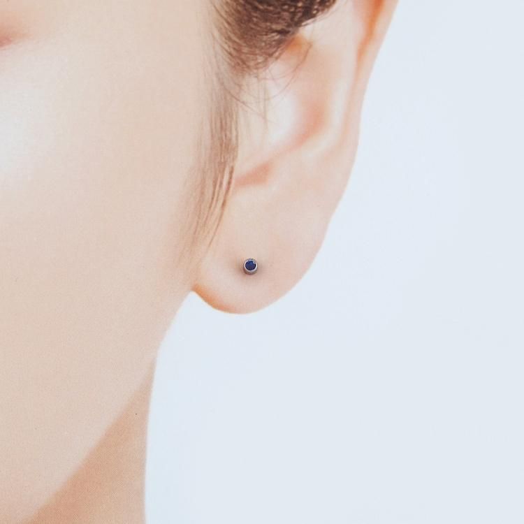 チタンピアス 天然石ブルーサファイア - チタンアクセサリー専門 チタンピアス 天然石ブルーサファイア - チタンアクセサリー専門