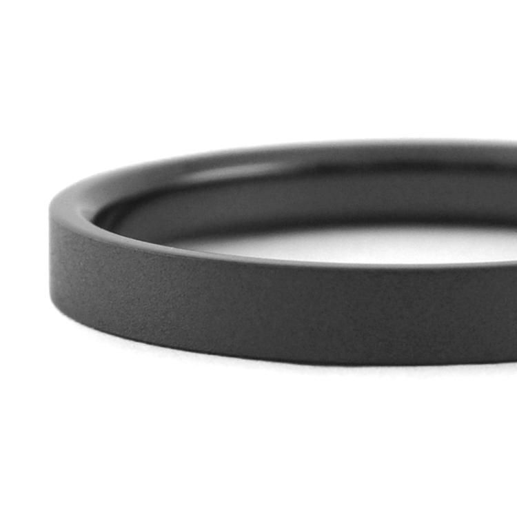 チタンリング 平打ちブラスト 2.5mm幅 IPブラック - チタン