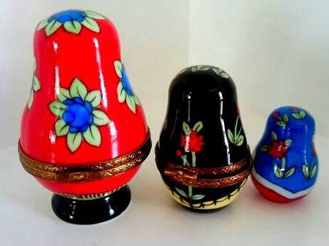 ロシア少女のマトリョーシカ - リモージュボックス専門店