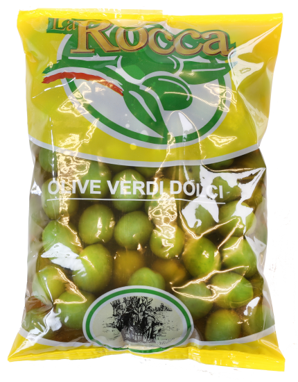 ラ ロッカ グリーンオリーブ小粒500g 冷蔵 La Rocca Small Sweet Green Olives Lacometa