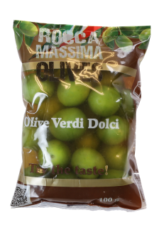 ラ・ロッカ グリーンオリーブ小粒100g【冷蔵】 / La Rocca Small Sweet Green Olives 100g