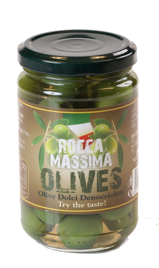 ラ ロッカ グリーンオリーブ種無し小粒300g 常温 冷蔵 La Rocca Small Sweet Pitted Green Olives Lacometa