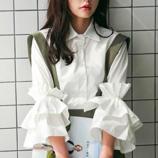 白シャツ コーデ画像使用 プチプラ 韓国ファッション 通販 マリベル 白シャツ コーデ画像使用 プチプラ 韓国ファッション 通販 マリベル