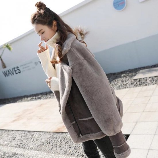 オーバーサイズのムスタンコート ボアジャケット - きれいめオフィス通勤レディース韓国ファッション通販『Maribel』