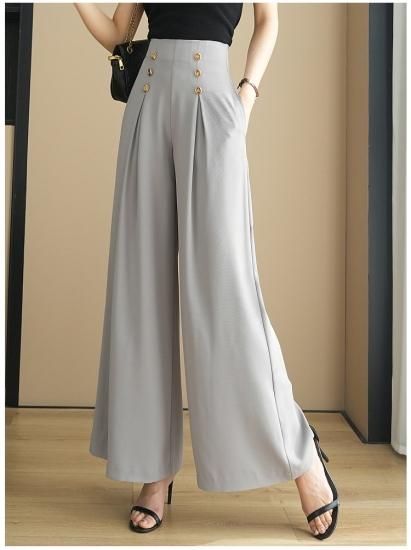 Rene　美品　ブラック×白ストライプ ワイドパンツ 足長　効果 36サイズ9号 Rene 美品 ブラック×白ストライプ ワイドパンツ 足長 効果 36