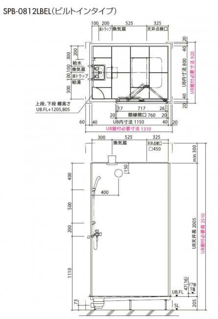 LIXIL シャワーユニット,[SPB-0812LBEL+H] ビルトインタイプ マットパネル ,SPB-0812SBEL,SPB0812SBEL