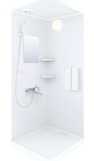 TOTO シャワールーム JSV0808-Lタイプ 2段収納+鏡+換気扇3点 TOTO シャワールーム JSV0808-Lタイプ 2段収納+鏡+換気扇3点