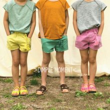 カラーデニム(ショート)<br>Color Denim Shorts<br>Green/Pink/Yellow<br>『Dimplemoment』 <br>2016SS