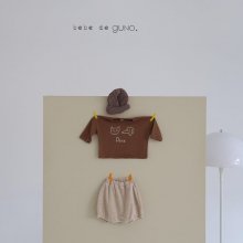 cat + dog T<br>brown<br>『bebe de guno・』<br>19FW <br>定価<s>1,700円</s><br>