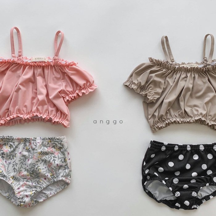 韓国子供服 にじいろこどもふく Macaron swimsuit set | 20SS