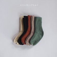 Autumn Bonbon Rib Socks<br>5 pieces 1 set<br>『Team and』 <br>20FW