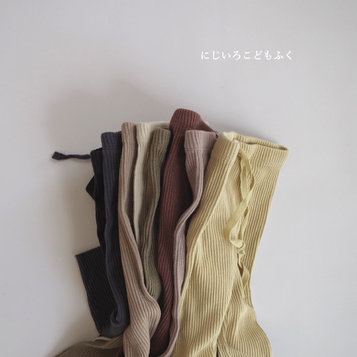 韓国子供服 にじいろこどもふく Junior Autumn Rib leggings / 8 Color