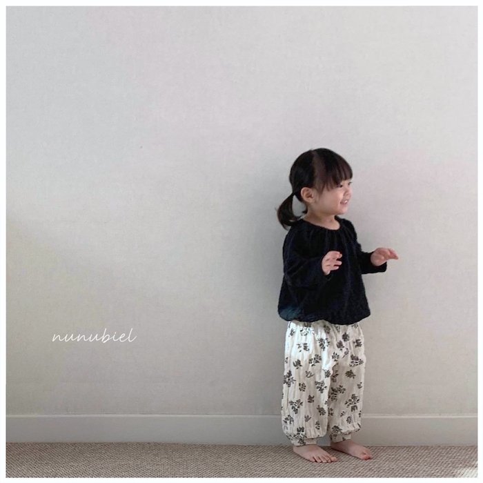 韓国子供服 「 にじいろこどもふく 」 Oriental painting flower pants