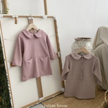 collar dress<br>2 color<br>cotton house<br>22AW