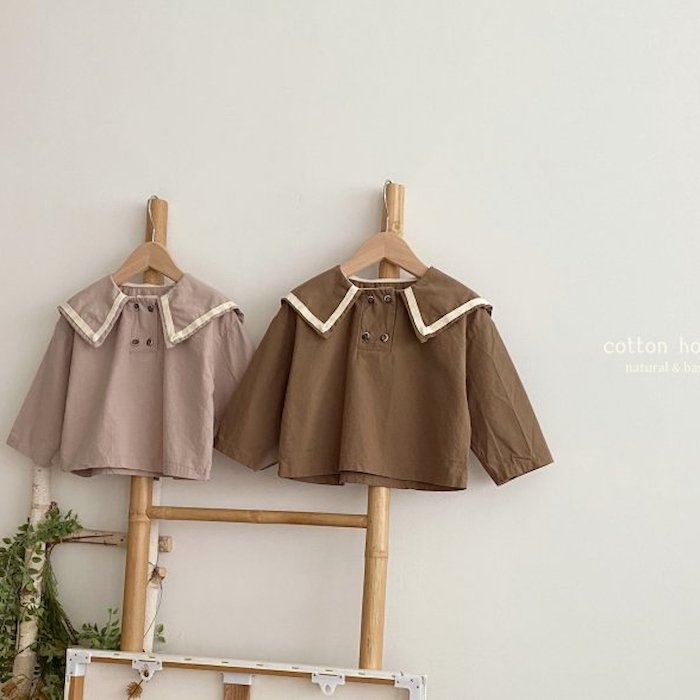 韓国子供服 にじいろこどもふく Sailor collar BL | 22AW cotton house