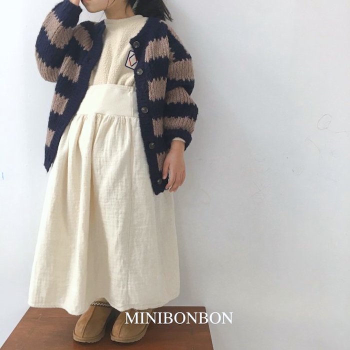 韓国子供服 にじいろこどもふく Grandma Cardigan | 22AW minibonbon Import Kidswear nijiiro