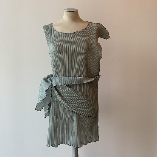 kotohayokozawa / Pleats Mini Dress - green - CONTE-NU