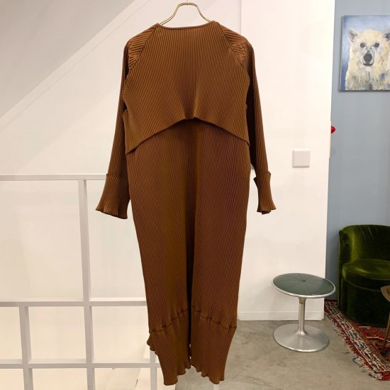 kotohayokozawa / Pleats Coat - brown - CONTE-NU