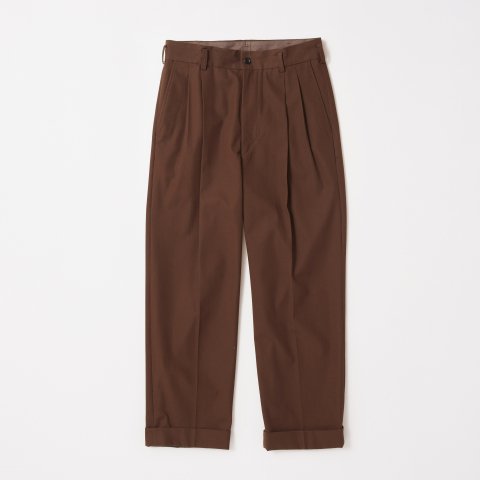 tone /  DOUBLE TAPERED SLACKS - brown