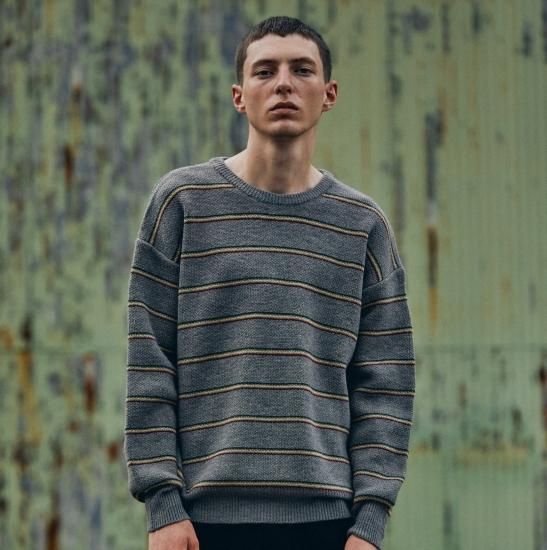 COMFORTABLE REASON / Pinstripe Rasta Sweater - black, gray - CONTE-NU COMFORTABLE REASON / Pinstripe Rasta Sweater - black, gray - CONTE-NU