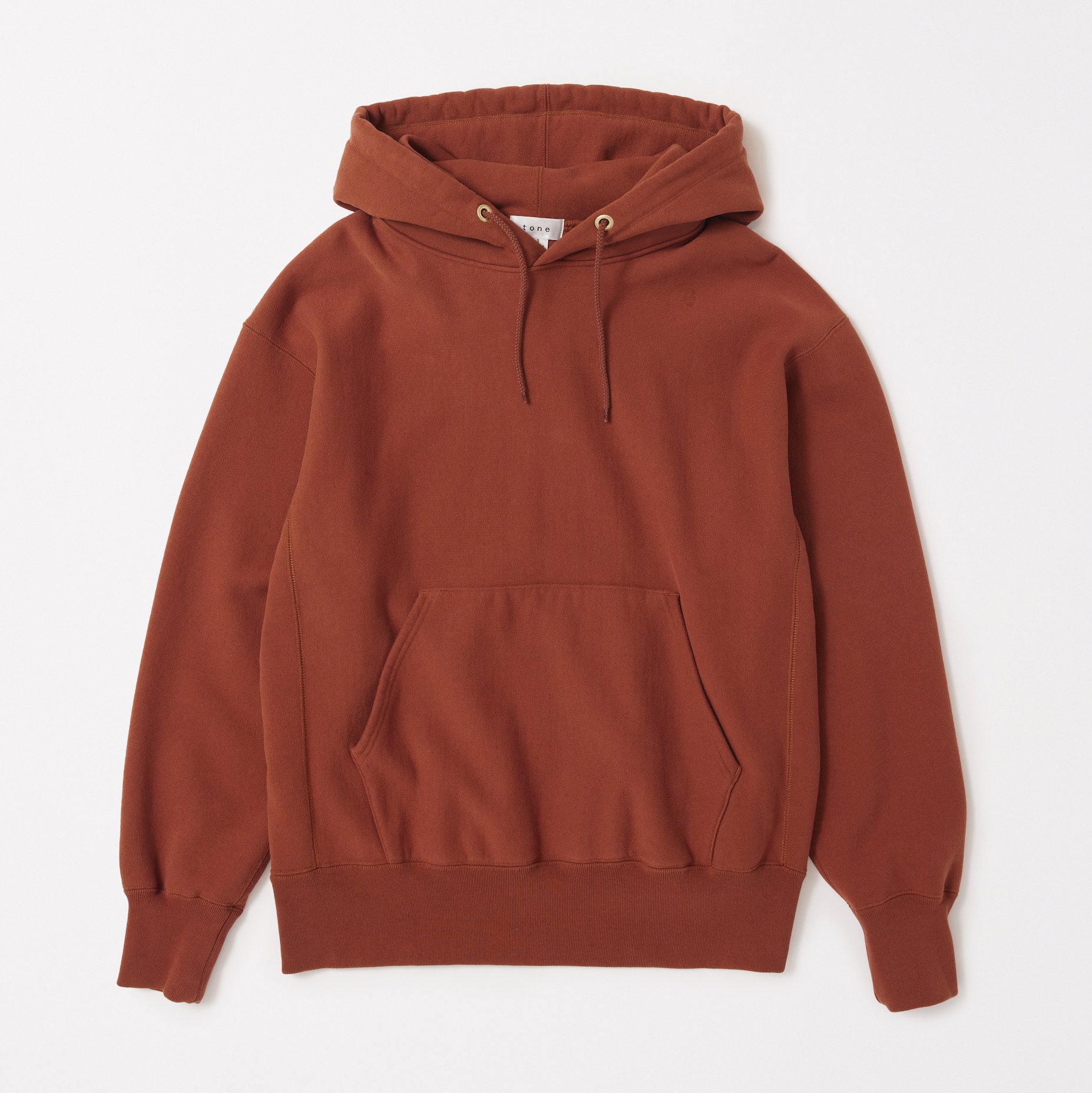 tone / REVERSE WEAVE HOODED SWEAT - deep orange - CONTE-NU