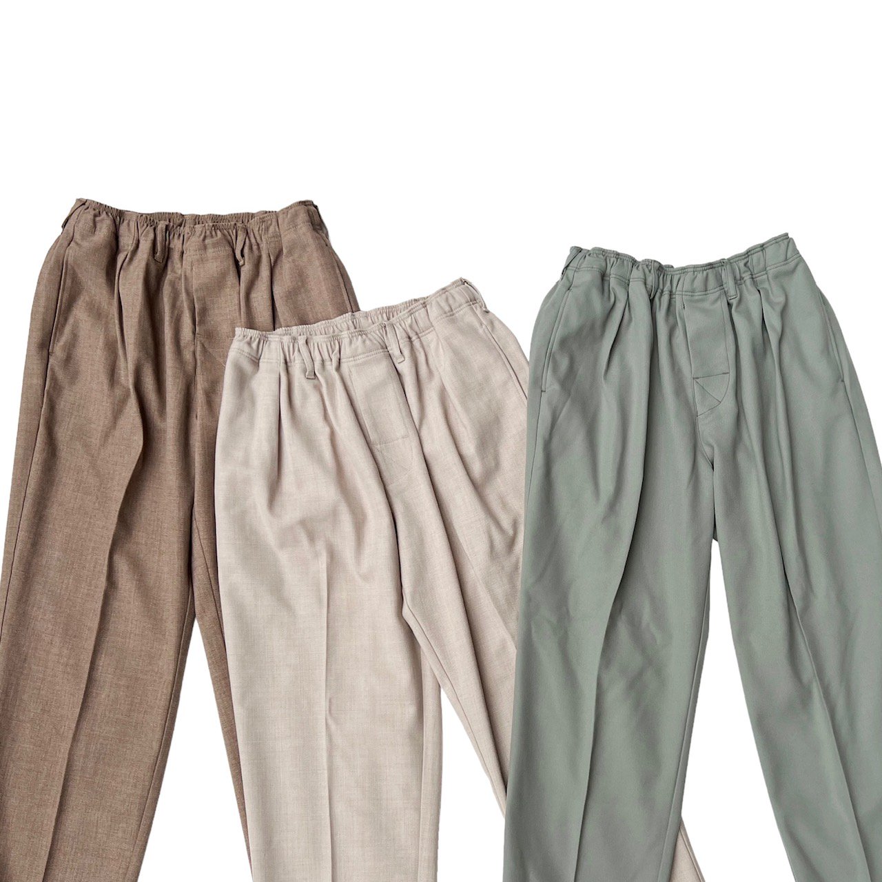 COMFORTABLE REASON / Washable Wool Slacks - top brown, top beige