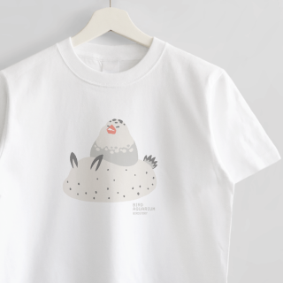 Tシャツ（BIRDAQUARIUM / パイド文鳥＆ゴマフビロードウミウシ）