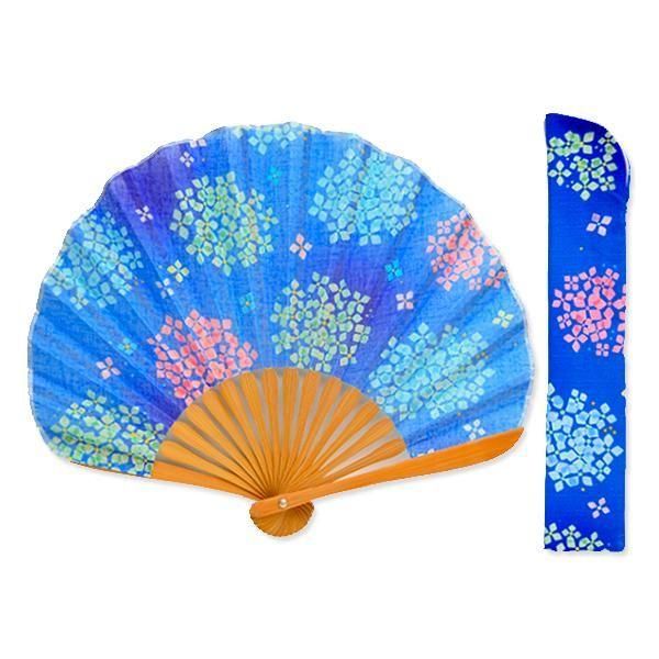 シェル型扇子 | アジサイ(紺色) - 華市松 ONLINE SHOP ｜ふきん
