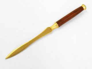 ペーパーナイフ（ 色 艶消しゴールド　柄 ブビンガ）PV008STR