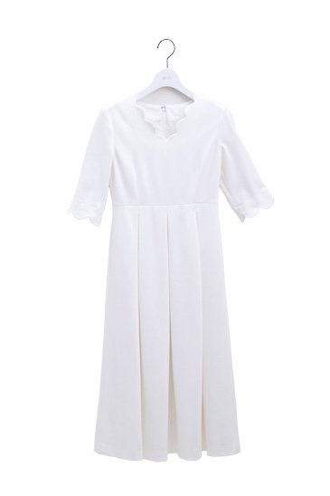 scallop scallop dressⅢ/white - akiki