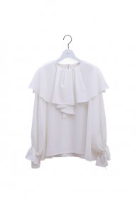 cape blouse/white×white 