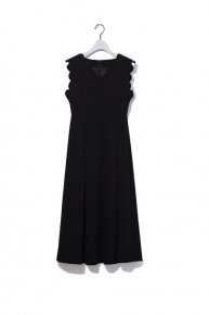 scallop sleeveless  dress/black   </a> <span class=