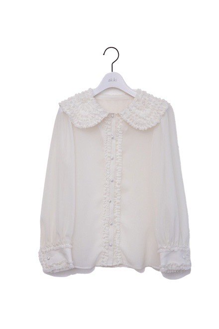 akiki flower blouse/shiroフラワーブラウス ホワイトakiki
