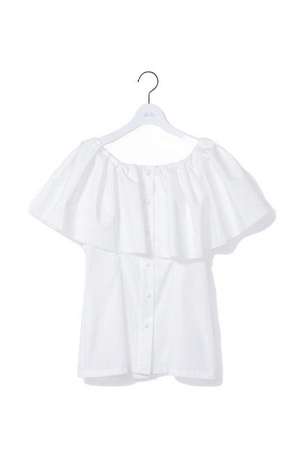 akiki off shoulder tops White | watercolor-in-arras.fr