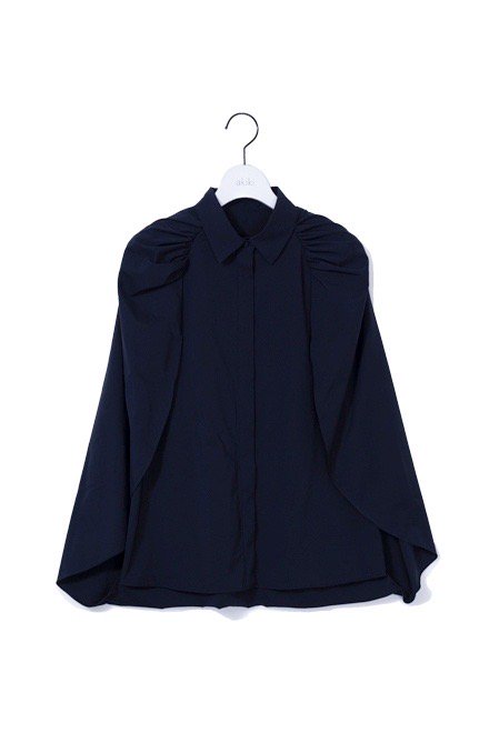 bowtie cape blouse/navy - akiki