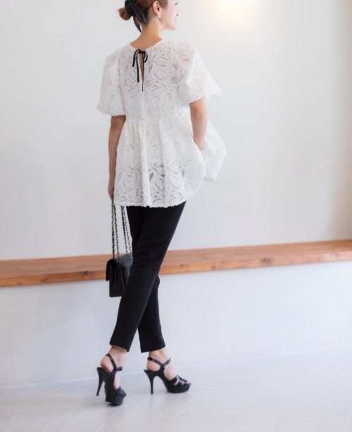 babydoll blouse/white - akiki